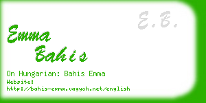 emma bahis business card